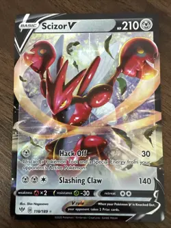 Pokemon Scizor V 118/189 Swsh03: Darkness Ablaze Ultra Rare Holo - Image 1