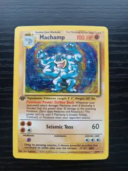 Machamp #8 1999 Pokemon 1st Edition Base Set Holo Foil NM 8/102 Free Ship!! - Image 1