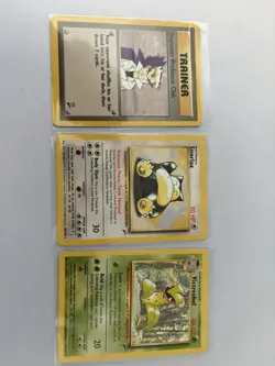1999 Pokemon TCG Base Set 2 Lot- Victreebel, Snorlax And Imposter Professor Oak - Image 1