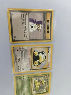 1999 Pokemon TCG Base Set 2 Lot- Victreebel, Snorlax And Imposter Professor Oak - Image 3