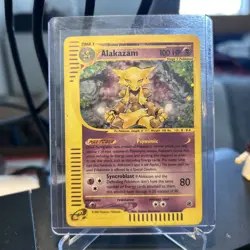 POKEMON ALAKAZAM HOLO EXPEDITION BASE SET 1/165 DAMAGED - Image 1