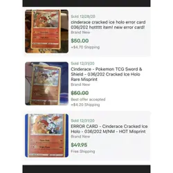 POKEMON Cinderace Cracked Ice Holo 36/202 Misprint Theme Deck ERROR RARE - Image 3