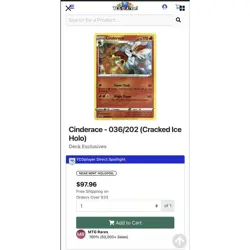 POKEMON Cinderace Cracked Ice Holo 36/202 Misprint Theme Deck ERROR RARE - Image 4