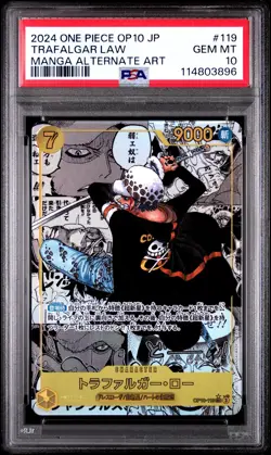 2024 One Piece Japanese OP10 Manga Alternate Art #119 Trafalgar Law PSA 10 - Image 1