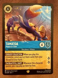 Disney Lorcana Tamatoa - Happy as a Clam 162/204 Archazia's Island Legendary - Image 1