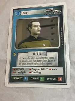 Star Trek CCG 1E WB95 DATA Rare Card NEVER PLAYED - Image 1