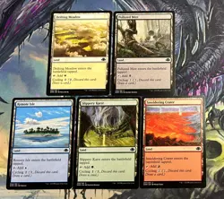 Full Set 5 Cycle Lands (1 of Each) Dominaria Remastered DMR Magic MTG - Image 1