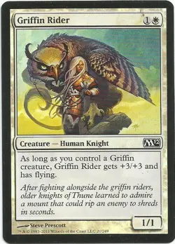 1x Foil - Griffin Rider - Magic the Gathering MTG Magic M12 2012 - Image 1