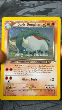 Pokemon Neo Destiny DARK DONPHAN 3/105 Holo Rare - LP Condition - Image 2