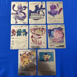 Set Of 8 Pokemon Gold Foil Fan Art Cards - Image 1