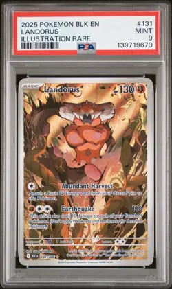 PSA 9 Mint Landorus Illustration Rare #131 Pokemon Black Bolt - Image 1