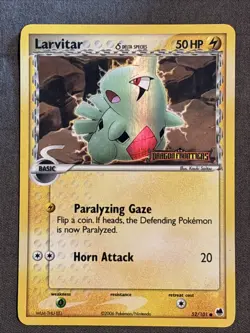 Pokemon TCG: Larvitar 52/101 (2006) EX Dragon Frontiers • Holo Stamped Card - Image 1