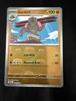 Pokemon TCG Gurdurr 048/086 SV: Black Bolt Master Ball Reverse Holo - Image 1