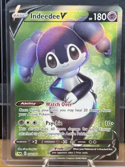 Pokemon TCG Sword & Shield Base Set Indeedee V Full Art Rare 192/202 NM/M - Image 1