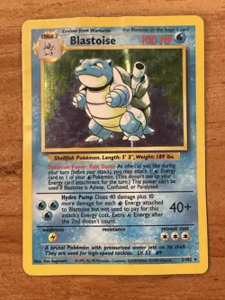 Base Set Blastoise 2/102 Holo – Damaged Creased – 1999 Pokemon WOTC Vintage - Image 1