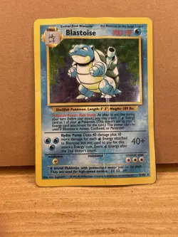 Base Set Blastoise 2/102 Holo – Damaged Creased – 1999 Pokemon WOTC Vintage - Image 3