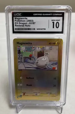 2003 Pokemon EX Dragon Magnemite 61/97 Reverse Holo CGC 10 - Image 1