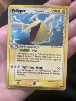 Pokemon TCG- Pelipper Holo 14/17 -POP Series 5 Delta Species Promo -2007 -LP - Image 1