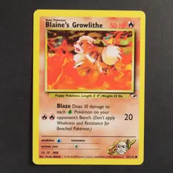 Blaine's Growlithe 62/132 Gym Heroes Pokemon TCG VG Condition - Image 1
