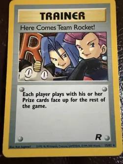 Pokemon Here Comes Team Rocket! 15/82 Team Rocket Holo Rare Trainer Card Wizards - Image 1