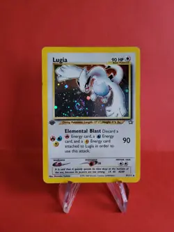 Pokemon Karte/card - Lugia 9/111 Neo Genesis Holo 1. Edition SWIRL - Good - Image 1