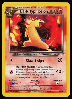 Dark Typhlosion 10/105 Holo Rare Neo Destiny Pokemon Card creased - Image 1