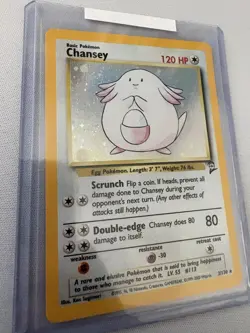 1999-2000 Chansey Pokemon Base Set 2 Holo Rare Card 3/130 Vintage - Image 3