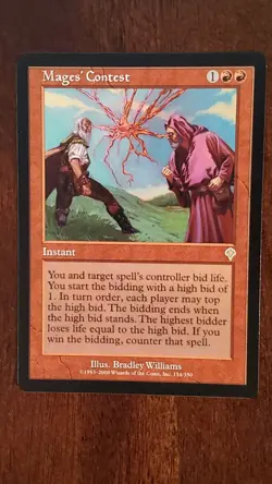 Mages' Contest Invasion EX/LP #154 MTG Magic the Gathering Enchantment Rare Red - Image 1