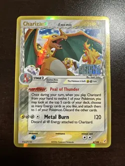 Charizard 4/100 Reverse Holo Pokemon EX Crystal Guardians MP (dent) - Image 1