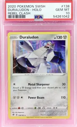 2020 Pokemon DURALUDON Holo 138 SWSH Rebel Clash PSA 10 Gem Mint POP 18 - Image 1