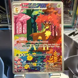 Pokemon Sawsbuck 166/162 Art Rare Holo Illustration Rare SV05: Temporal Forces - Image 1