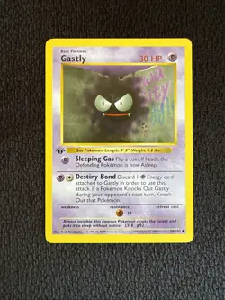 Pokemon TCG Gastly Base Set Shadowless 1st Edition Common 50/102 LP - Image 1