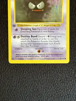 Pokemon TCG Gastly Base Set Shadowless 1st Edition Common 50/102 LP - Image 2