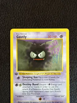 Pokemon TCG Gastly Base Set Shadowless 1st Edition Common 50/102 LP - Image 3