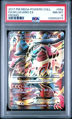 2017 POKEMON BLACK STAR PROMO LUCARIO EX 55A FULL ART PSA 8 NM #128692874 - Image 1