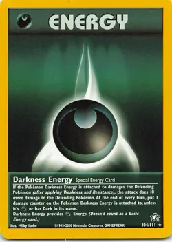 Darkness Energy 104/111 Neo Genesis Rare LP Pokemon TCG - Image 1
