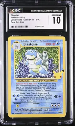 2021 Pokemon Celebrations Holo Blastoise #2 CGC 10 - Image 1