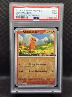 Pokemon 151 SV 004/165 EB Games Charmander Reverse Holo Promo PSA 9 - worldwide - Image 1