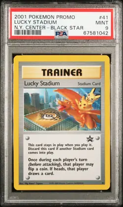2001 POKEMON PROMO BLACK STAR #41 LUCKY STADIUM-N.Y. CENTER PSA 9 - Image 1