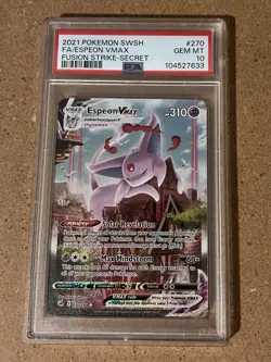 PSA 10 Espeon VMAX Alt Art 270/264 Fusion Strike Secret Rare Gem Mint Pokemon - Image 1