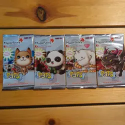 4 X Maple Story Trading Card Game Pets - Unopened Booster Pack - Image 1