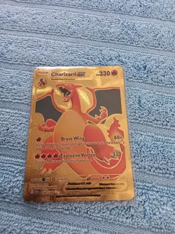 Holographic Charizard EX Gold Pokemon Card # 183/165 HP 330 - Image 1
