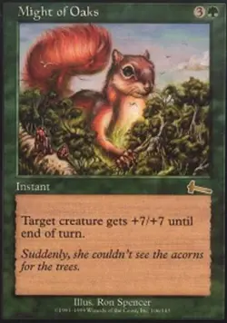 Damaged, English MTG Regular Might of Oaks Urza's Legacy Magic the Gathering - Image 1