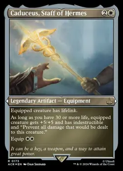 MTG CADUCEUS, STAFF OF HERMES 173 FOIL EXC ETCHED CADUCEO, BASTONE - ACR X EN - Image 1