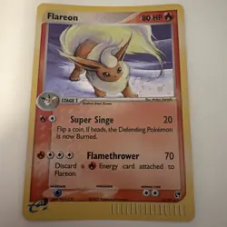 Pokemon TCG EX Sandstorm Flareon Holo Card 5/100 Sandstorm Flareon - Image 1