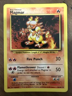 💥 Magmar Pokemon 1999 Base Set Vintage Rare # 36/102 - Image 1