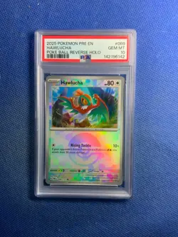 2025 POKEMON PRE EN-PRISMATIC EVOLUTIONS POKE BALL REVERSE HOLO HAWLUCHA PSA 10 - Image 1