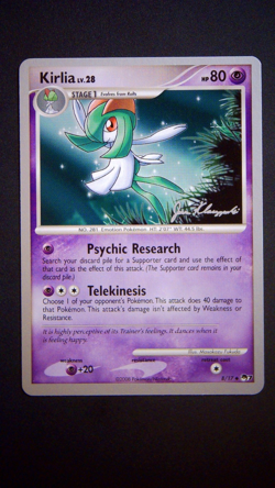 Kirlia 8/17 Pop Series 7 Uncommon Pokemon TCG 2008 Stamped World Championships - Image 1