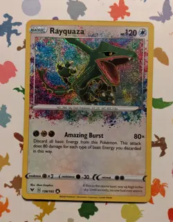 Pokemon TCG Rayquaza 138/185 Amazing Rare Vivid Voltage Holo English 2020 - Image 1