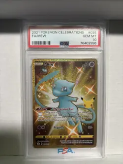 Pokemon Celebrations Mew Secret Rare 025/025 Full Art Holo PSA 10 - Image 1